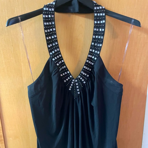 Black beaded halter top - Picture 1 of 3